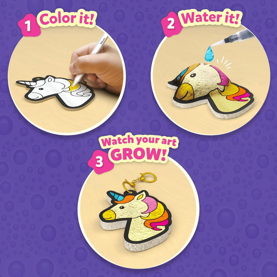 Skillmatics Aqua Puffs - Kit de arte 3D Princesses and Unicorns