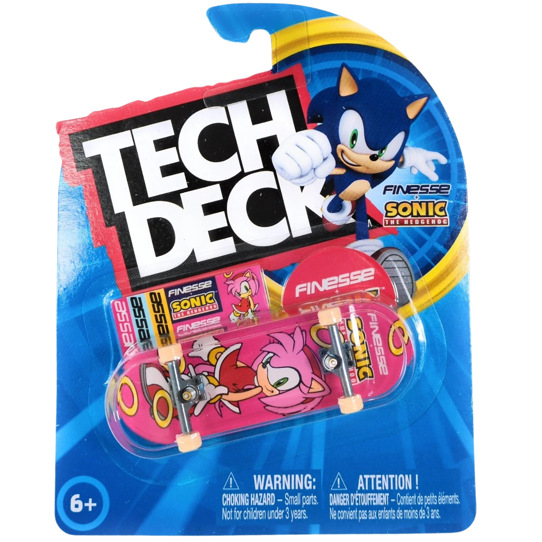Tech Deck Finesse Skateboards X Sonic The Hedgehog Amy Rose Pink
