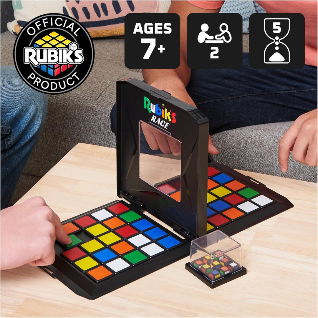 Rubik's Race Ace Edition - Juego de mesa clásico de rompecabezas de ritmo rápido y secuencia de estrategia