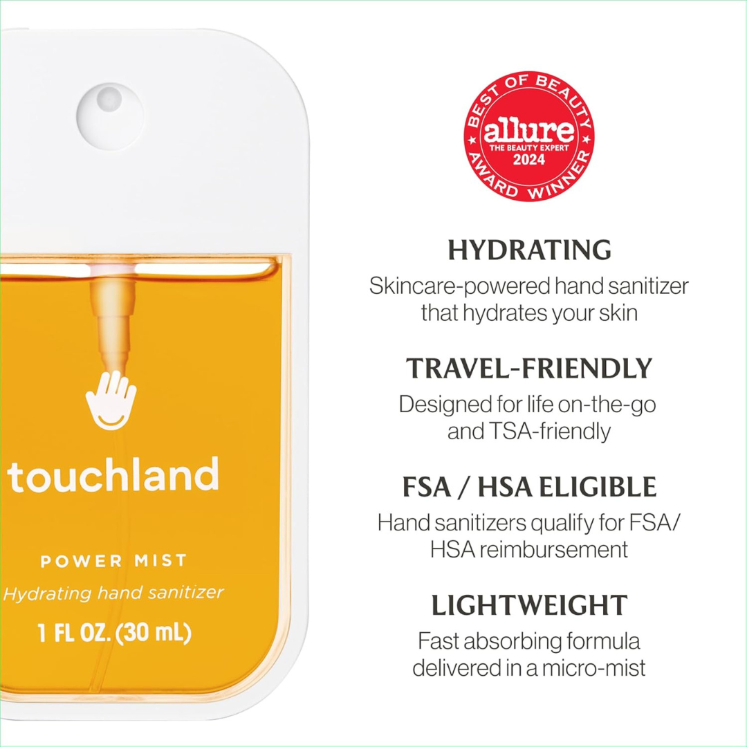 Touchland Power Mist Spray - Desinfectante de manos hidratante Velvet Peach