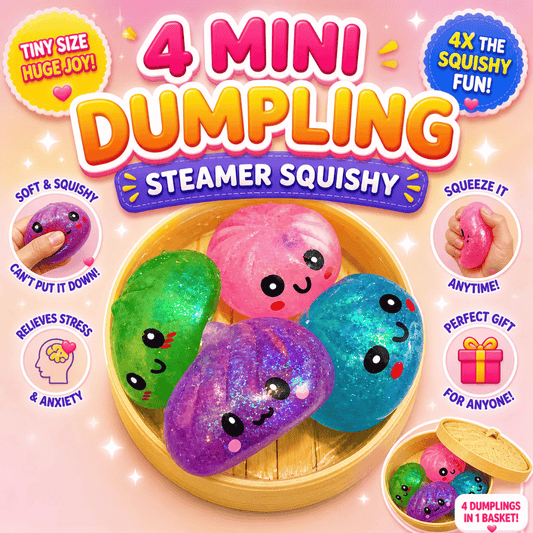 Squishy - 4 Mini Dumpling Steamer Squishy