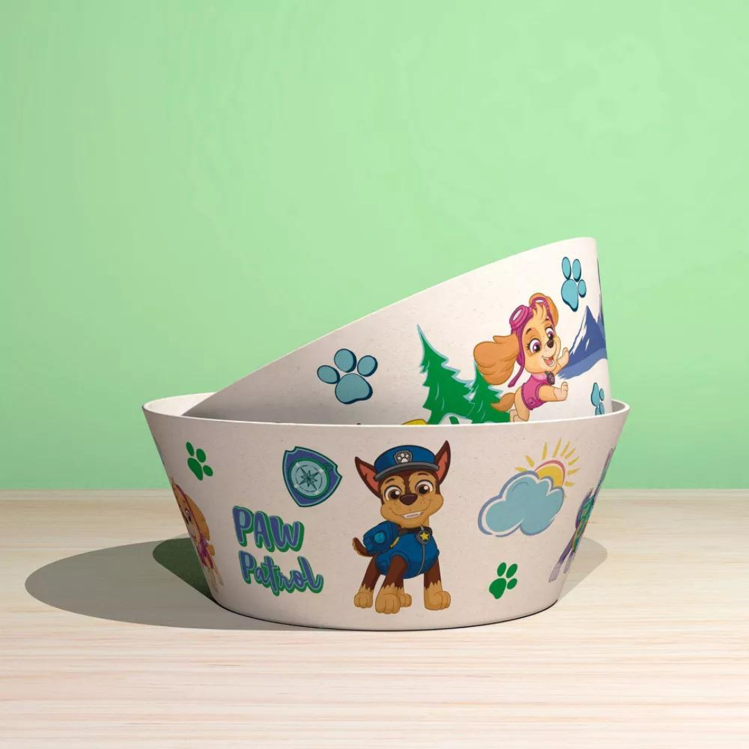 Zak Designs - Paw Patrol Juego de bowls de bambú melamina de 22oz (2 unidades)