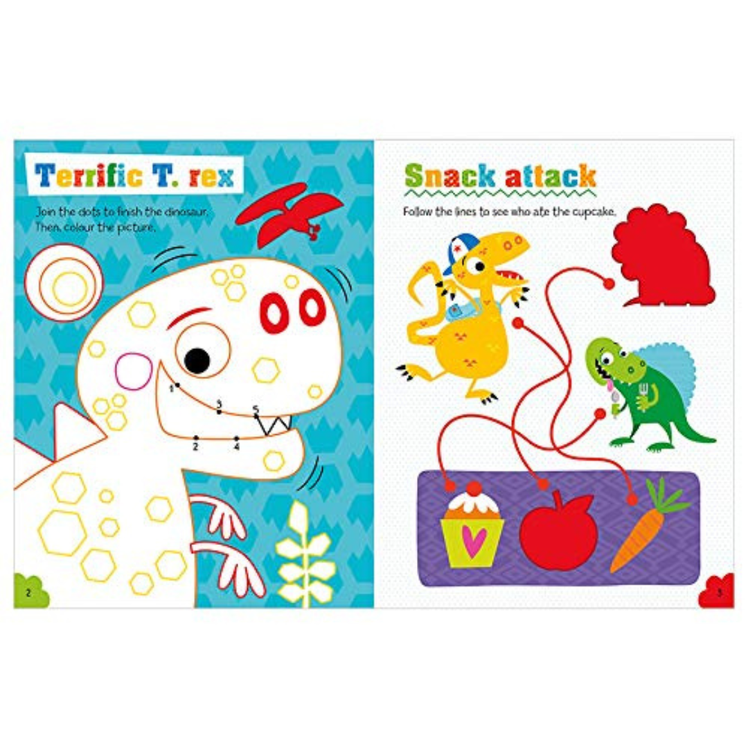 Libro de tacto, sensación y actividades - Never Touch a Dinosaur Sticker Activity Book