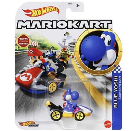 Hot Wheels Mario Kart - Blue Yoshi Standard Kart