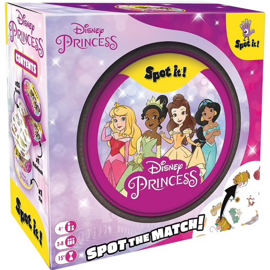 Spot It! Juego de cartas de princesa Disney