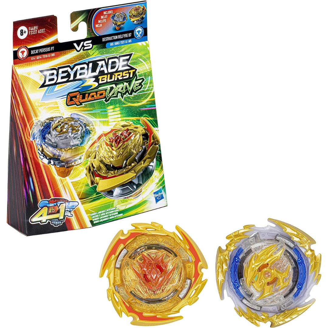 Beyblade Burst QuadDrive Destruction Belfyre B7 and Decay Perseus P7 Spinning Top Dual Pack