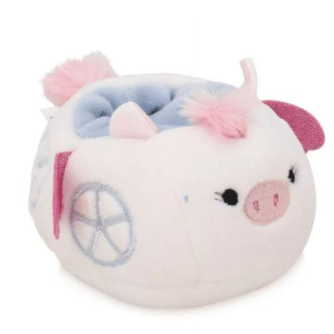 Squishville - Mini Squishmallow Vehículo Airplane White Unicorn