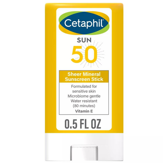 Bloqueador - Cetaphil Sheer Mineral Sunscreen Stick for Face & Body SPF 50 0.5 fl oz