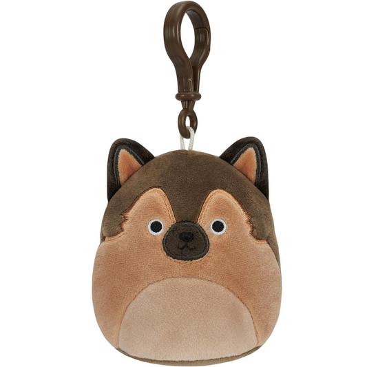 Peluche Squishmallows Clip On 3.5" - Mario the German shepherd