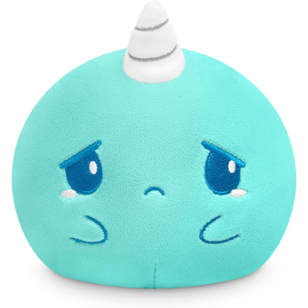 TeeTurtle Peluche Reversible  - 4 Pulgadas Cute Kawaii Blue and Lilac Narwhal