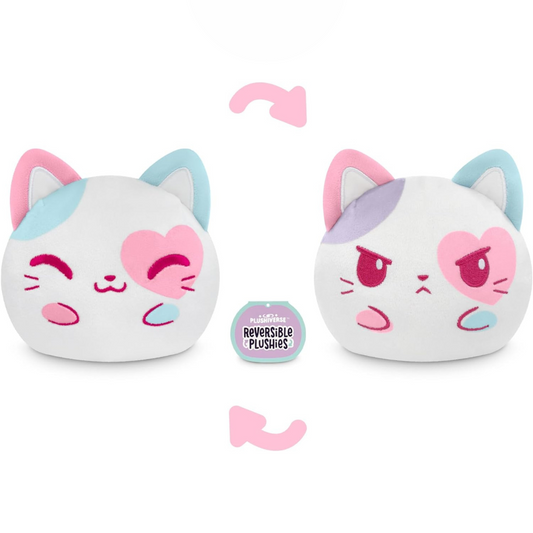 TeeTurtle Peluche Reversible  - 4 Pulgadas Cute Kawaii Pastel Calico Cat