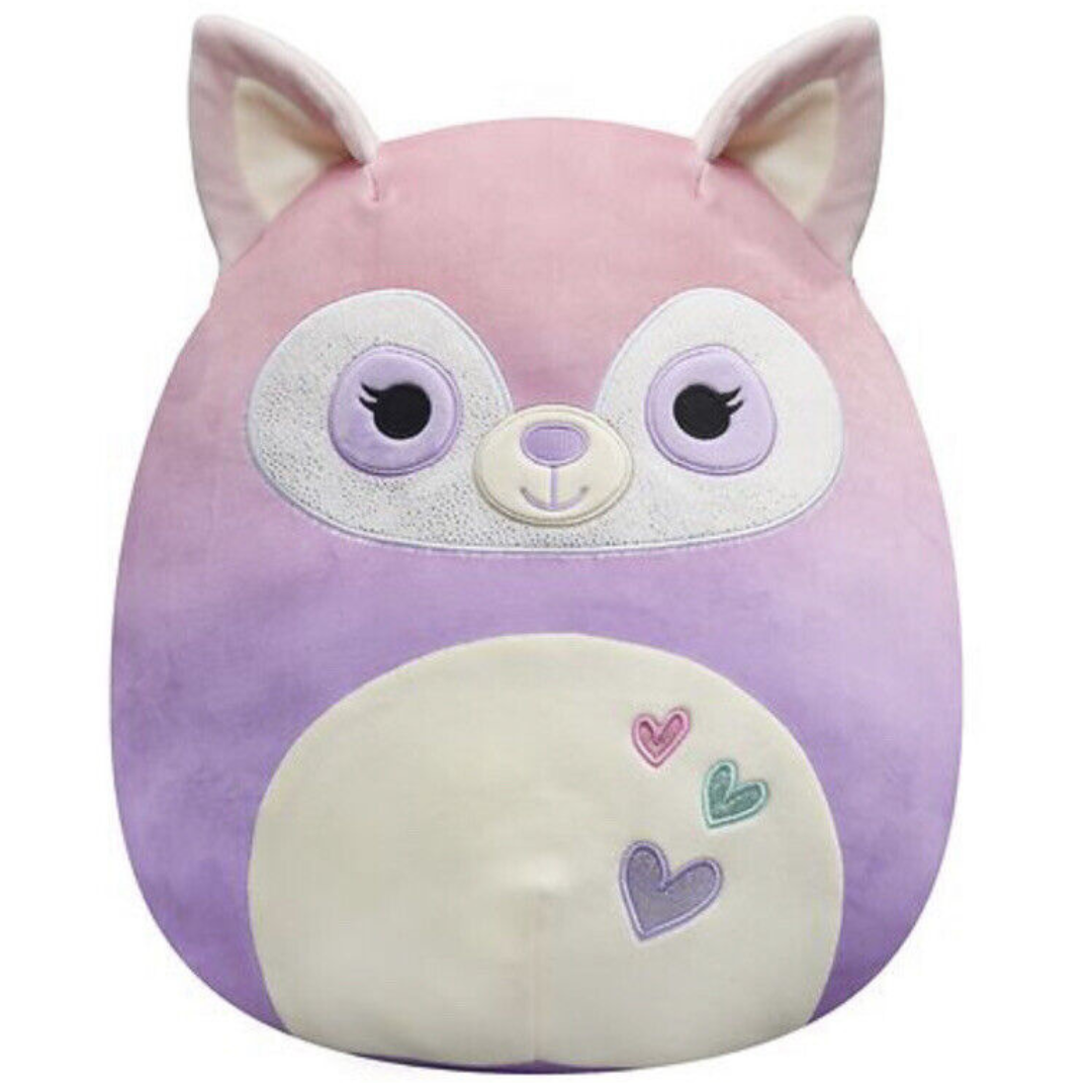 Peluche Squishmallows 5" - ChaitraThe Lemur Hearts Purple Pink