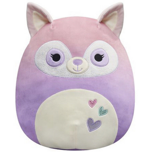 Peluche Squishmallows 5" - ChaitraThe Lemur Hearts Purple Pink