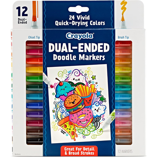 Crayola - 12 Plumones Doodle & Draw de doble punta