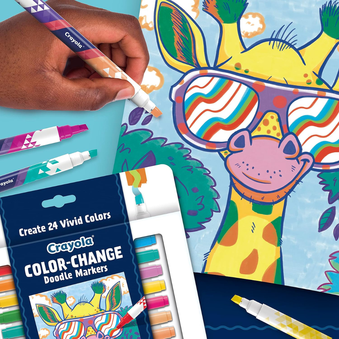 Crayola - 8 Plumones Doodle & Draw que cambian de color