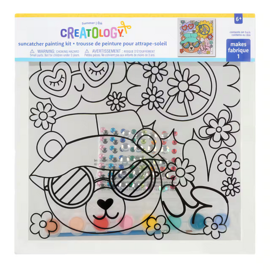 Creatology - Kit de pintura Suncatcher enmarcado con oso de verano