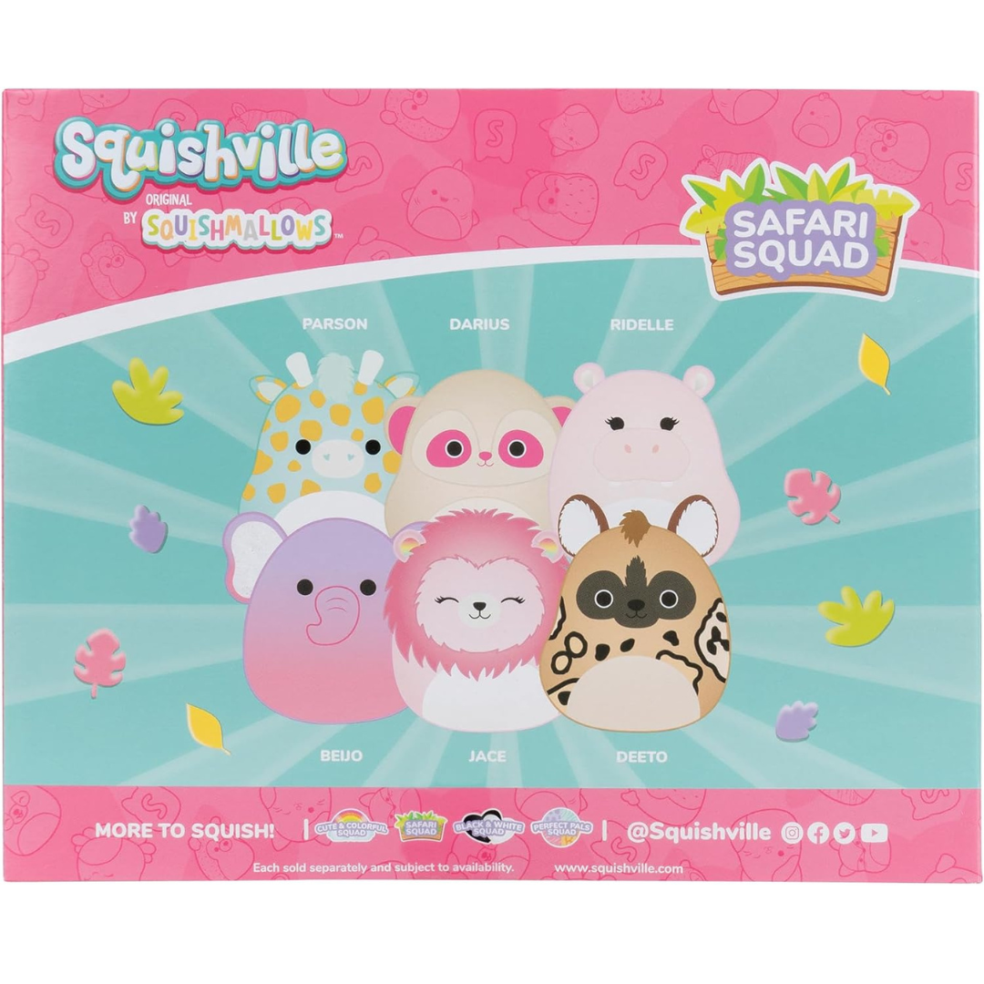 Squishville By Squishmallows Safari Squad - Peluche de 2.0 in paquete de 6