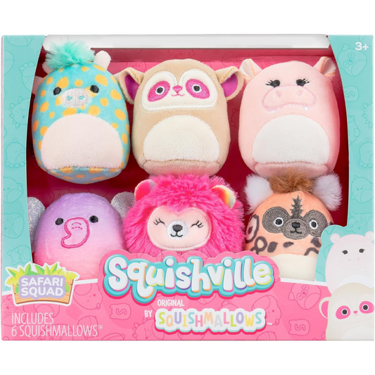 Squishville By Squishmallows Safari Squad - Peluche de 2.0 in paquete de 6