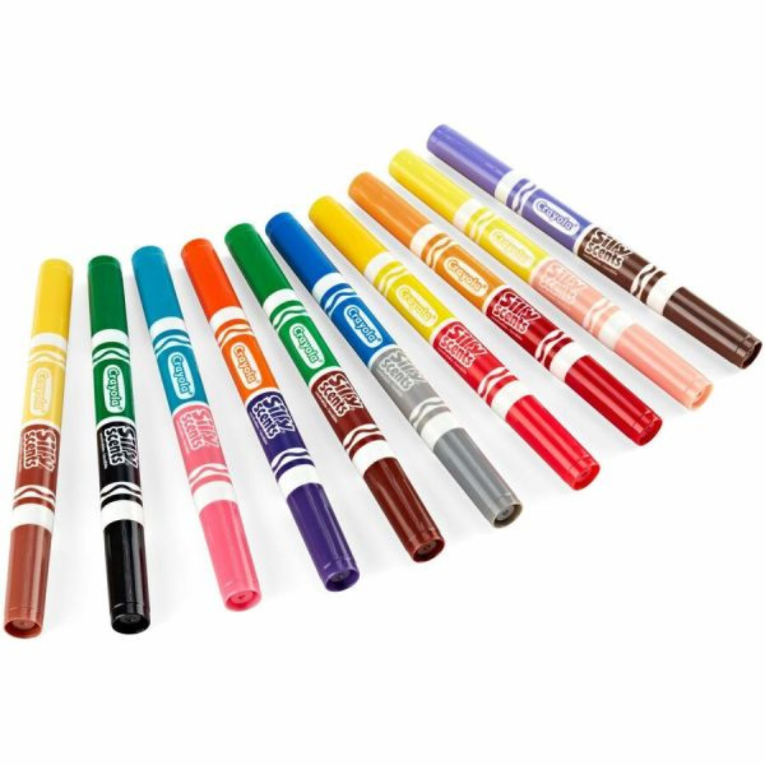 Crayola - 10 Plumones Silly Scents Smash Up de doble punta ancha