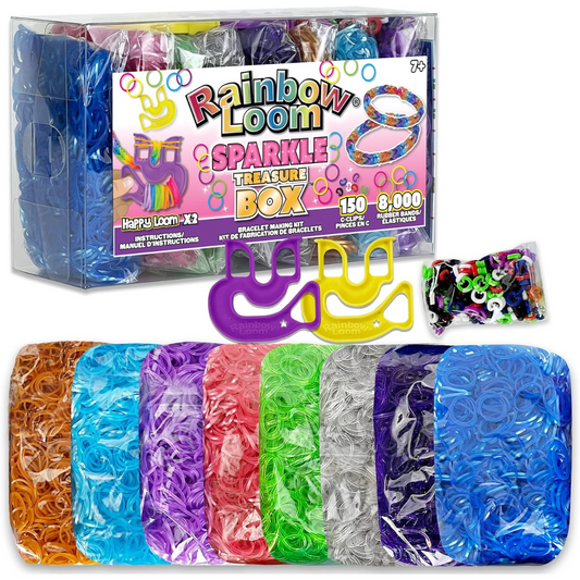 Rainbow Loom - Kit de Pulseras Treasure Box Sparkle Edition