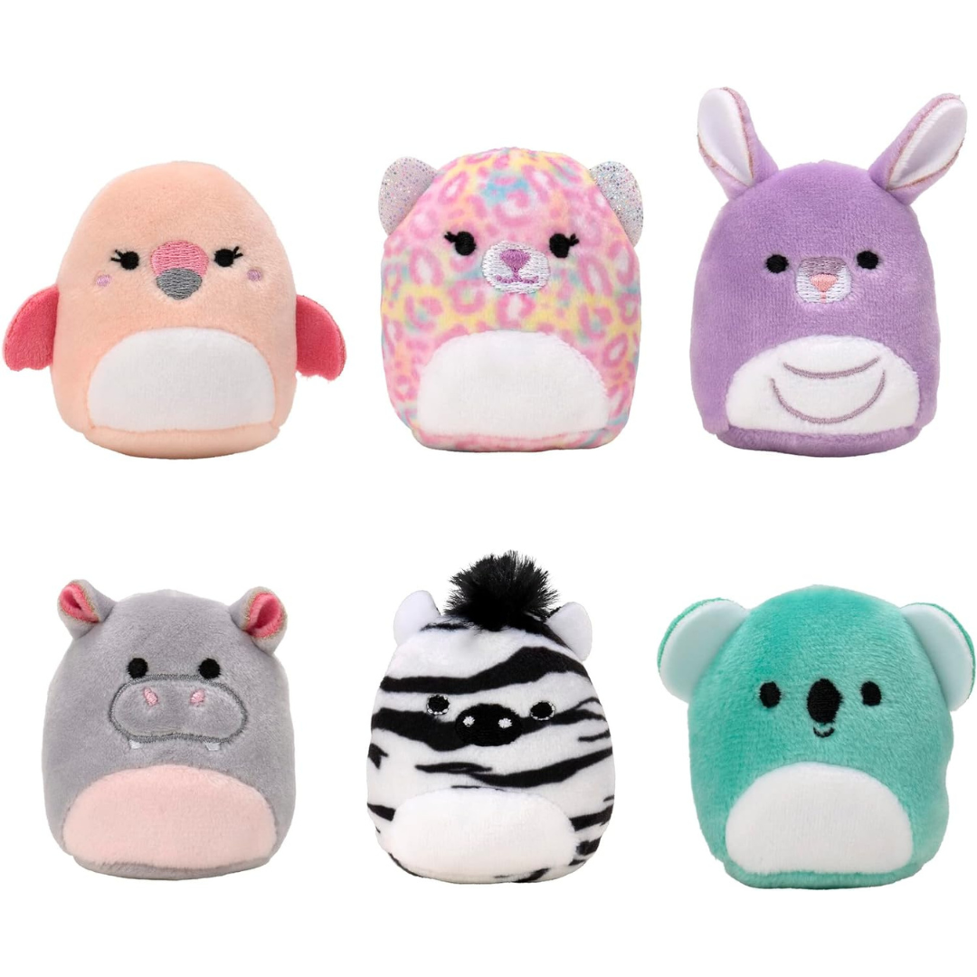 Squishville By Squishmallows Wildlife Squad - Peluche de 2.0 in paquete de 6