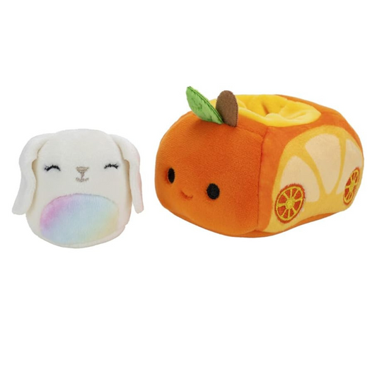 Squishville - Mini Squishmallow Vehículo Fruity Coupes Naranja