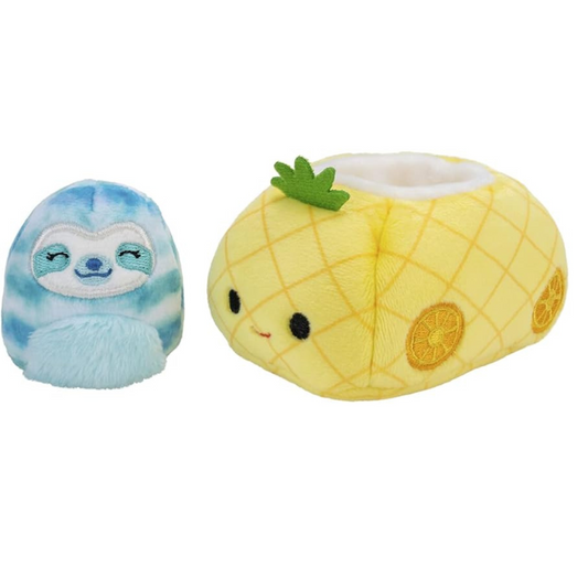 Squishville - Mini Squishmallow Vehículo Fruity Coupes Piña