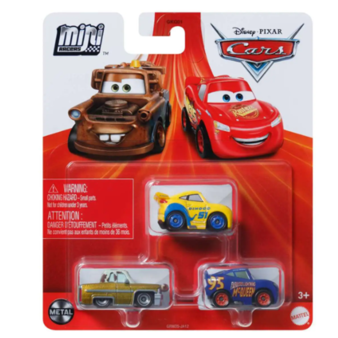 Disney/Pixar Cars Mini Racers - Tex Dinoco, Dinoco Cruz Ramirez & Fabulous Lightning McQueen