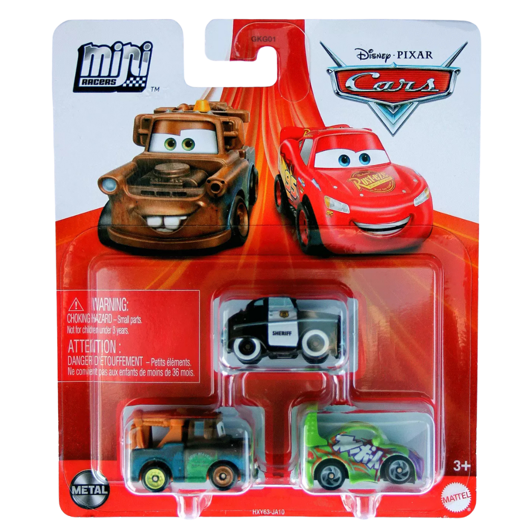 Disney/Pixar Cars Mini Racers - Wingo, Sheriff & Mater – Pom Pom Store.pe