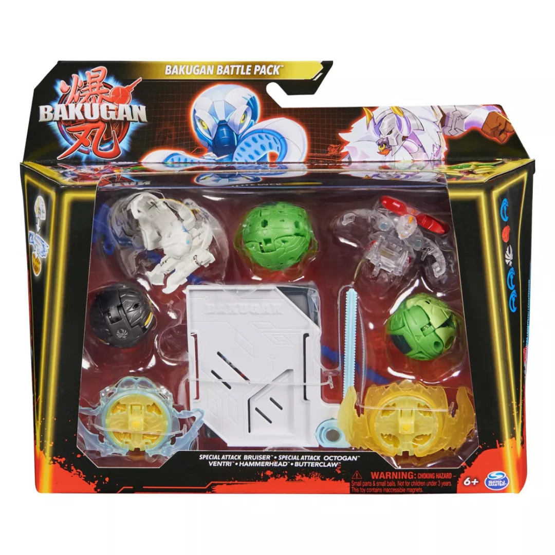 Bakugan Battle - Paquete de 5 unidades (Special Attack Bruiser, Special Attack Octogan, Ventri, Hammerhead & Buterclaw