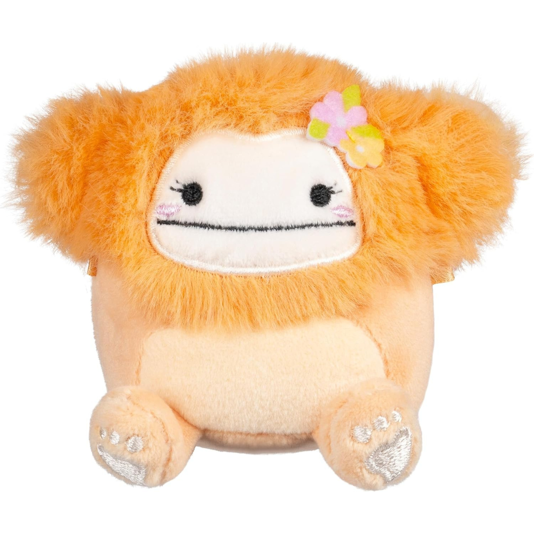 Squishmallows Micromallows 2.5" - Shasta The Peach Bigfoot with Tropical Flower