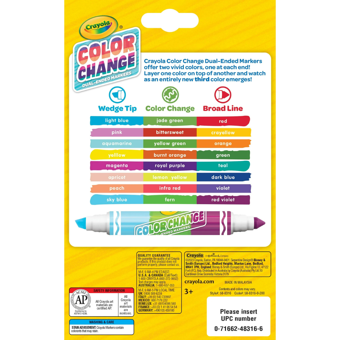 Crayola - 8 Plumones Color Change que cambian de color