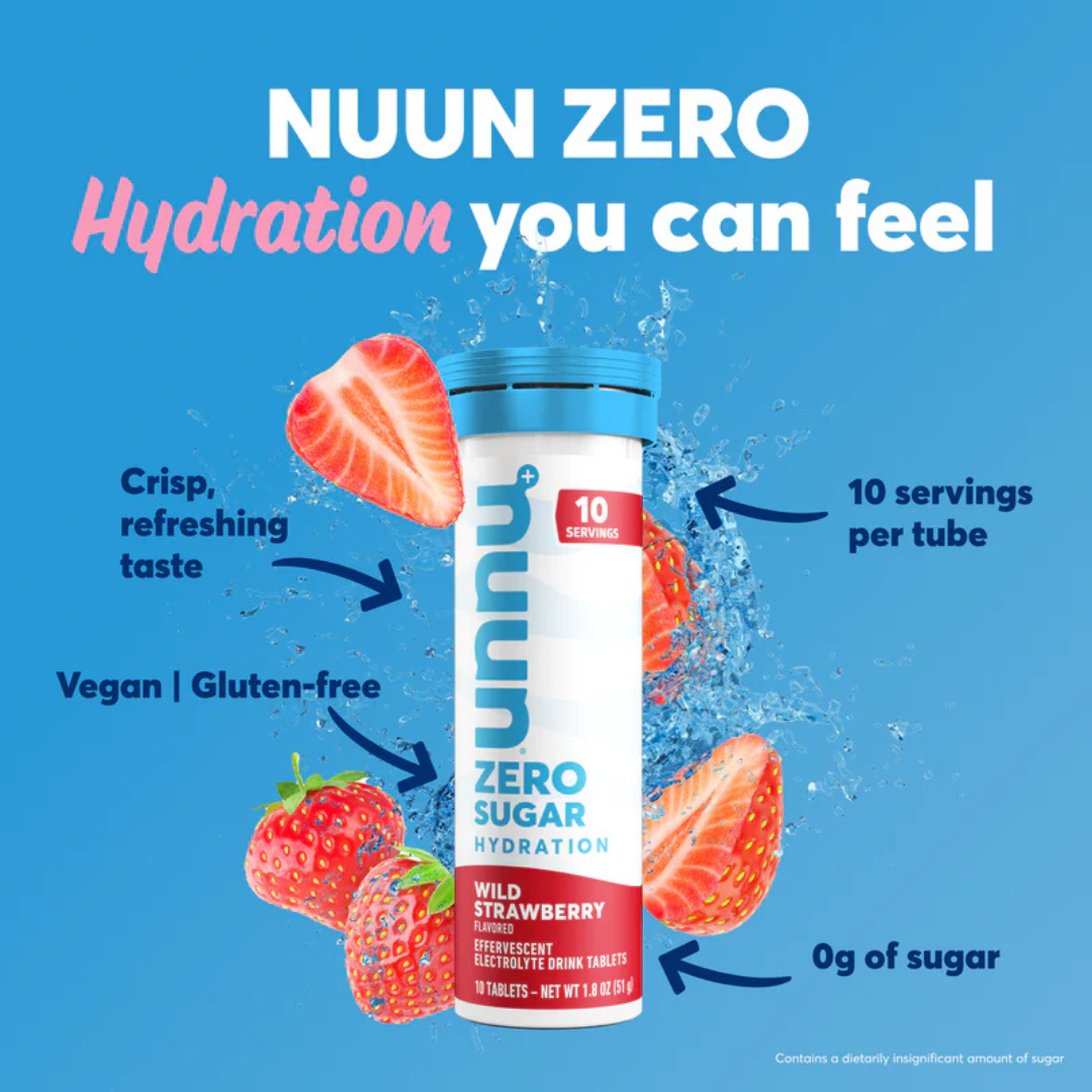 NUUN Zero Sugar Hydration Tablets - 10 Tabletas de electrolito (Wild Strawberry)