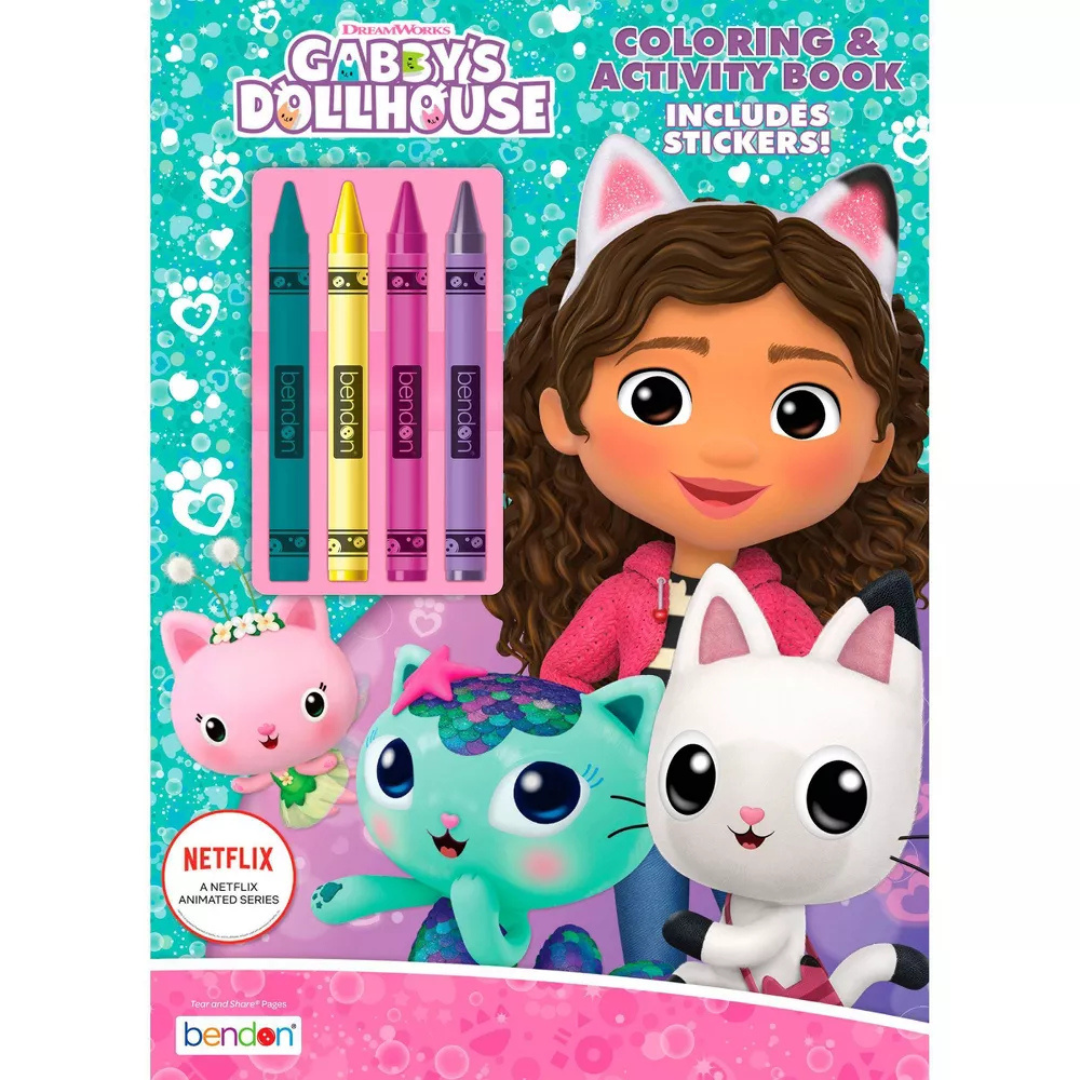 Libro para Colorear - Gabby's Dollhouse con crayolas