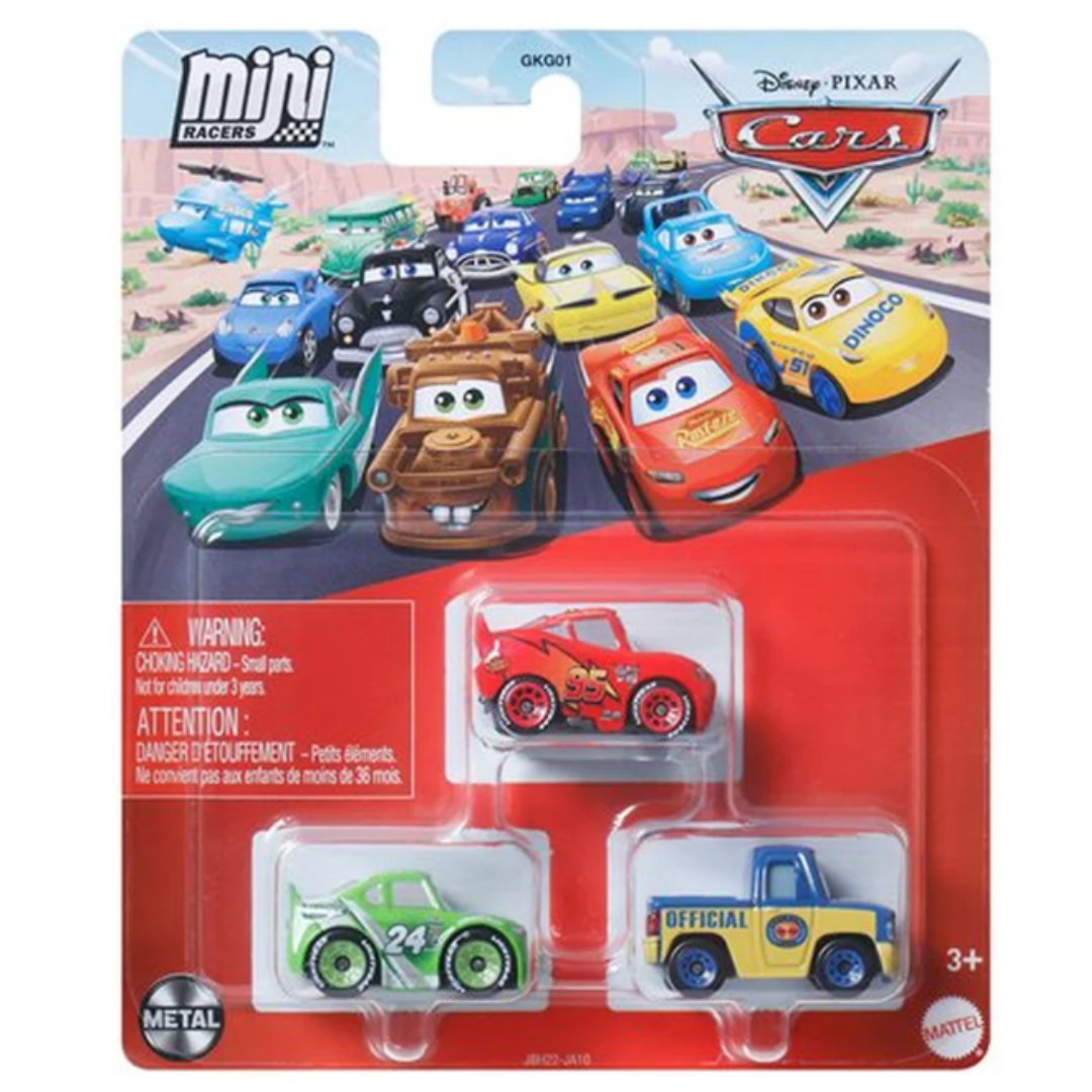 Disney/Pixar Cars Mini Racers - Brick Yardley, Lightning McQueen & Dexter Hoover