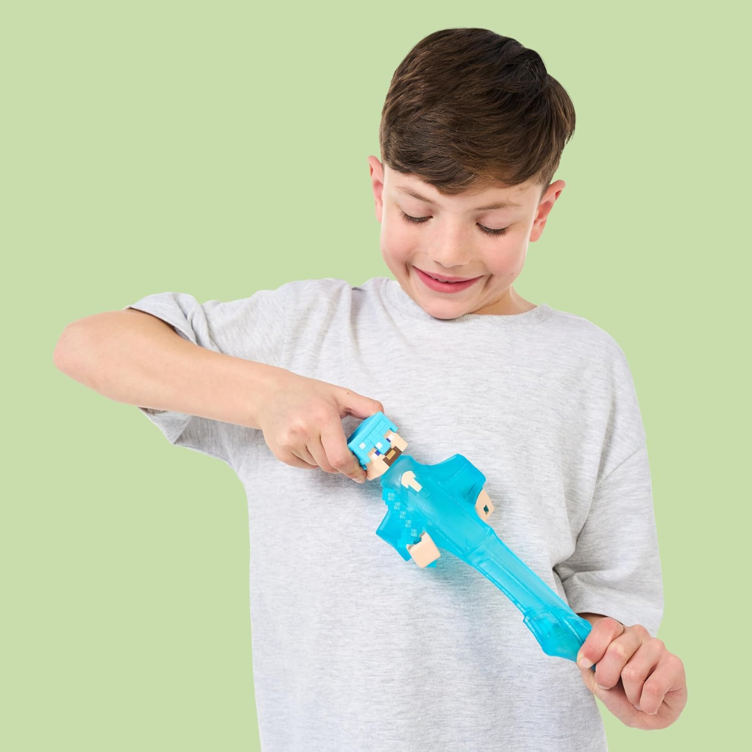 Heroes of Goo Jit Zu Mini Pack Stretchy - Steve with Armour and Sword MInecraft