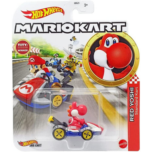 Hot Wheels Mario Kart - Red Yoshi Standard Kart