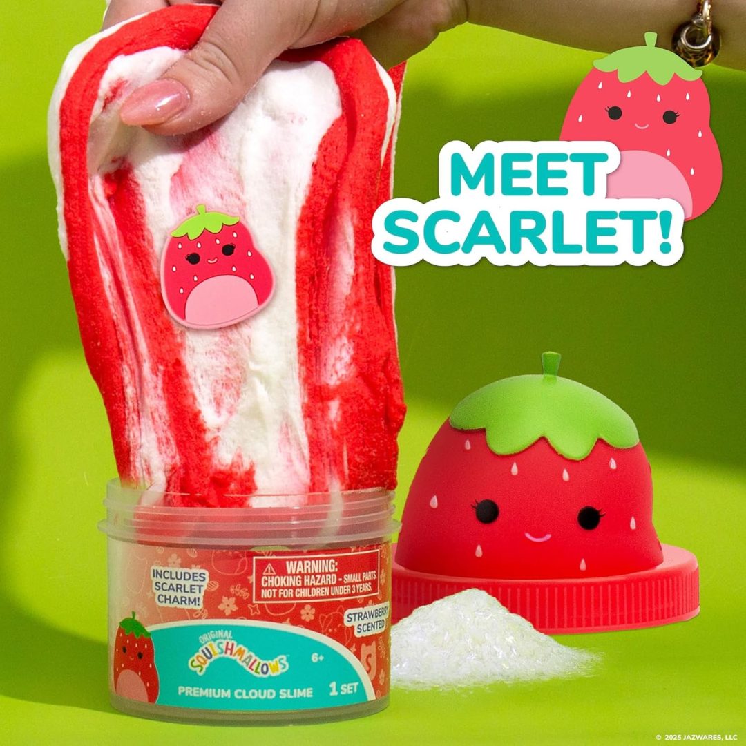 Squishmallows - Slime Scarlet The Strawberry Premium Nube Roja