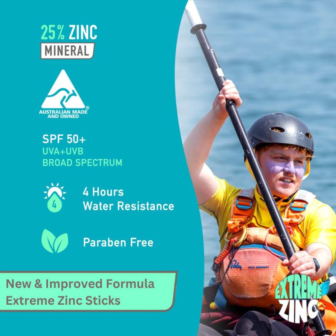 Sun Zapper Extreme Zinc Stick - Protector solar mineral de color blanco SPF50+ UVA/UVB