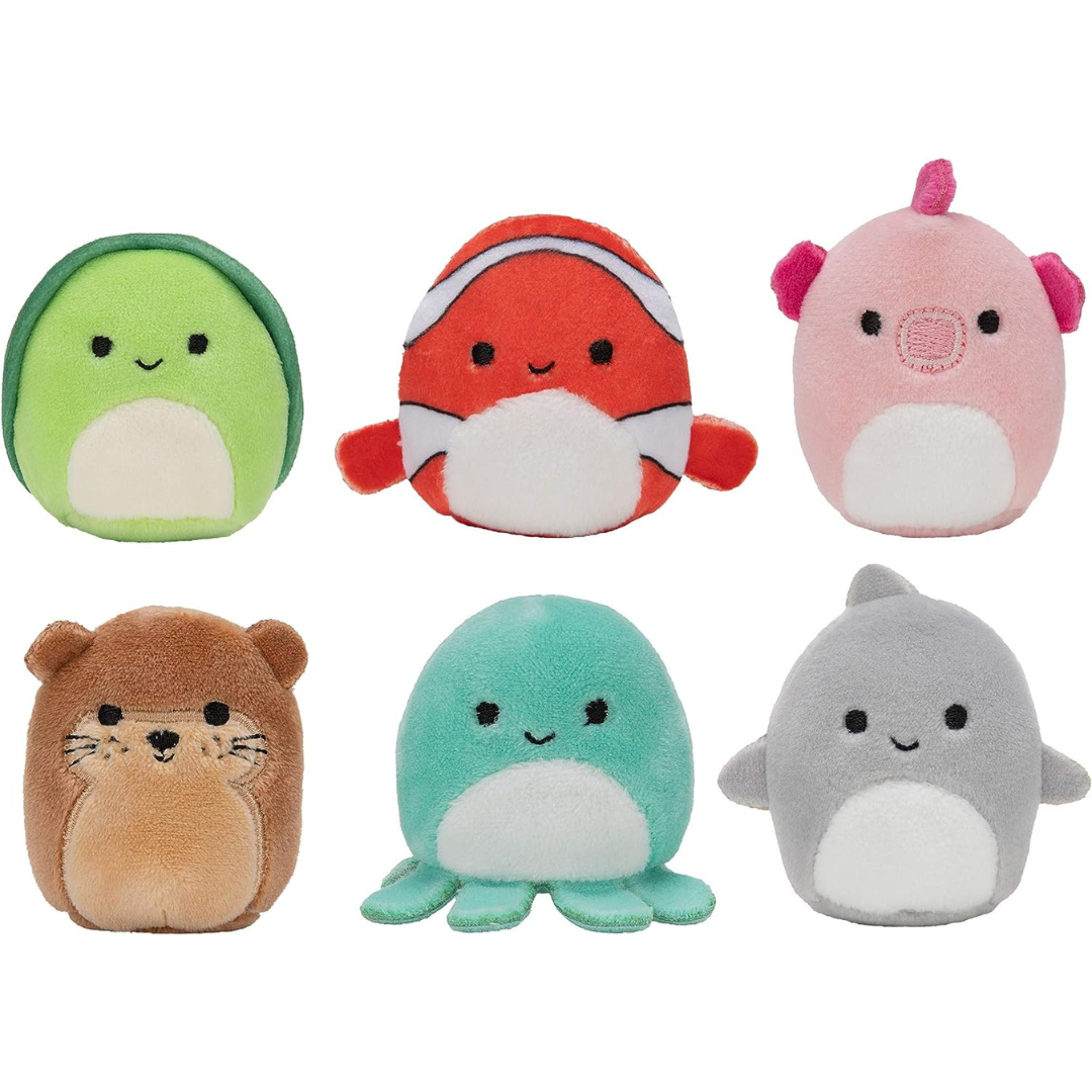 Squishville By Squishmallows Sealife Squad - Peluche de 2.0 in paquete de 6