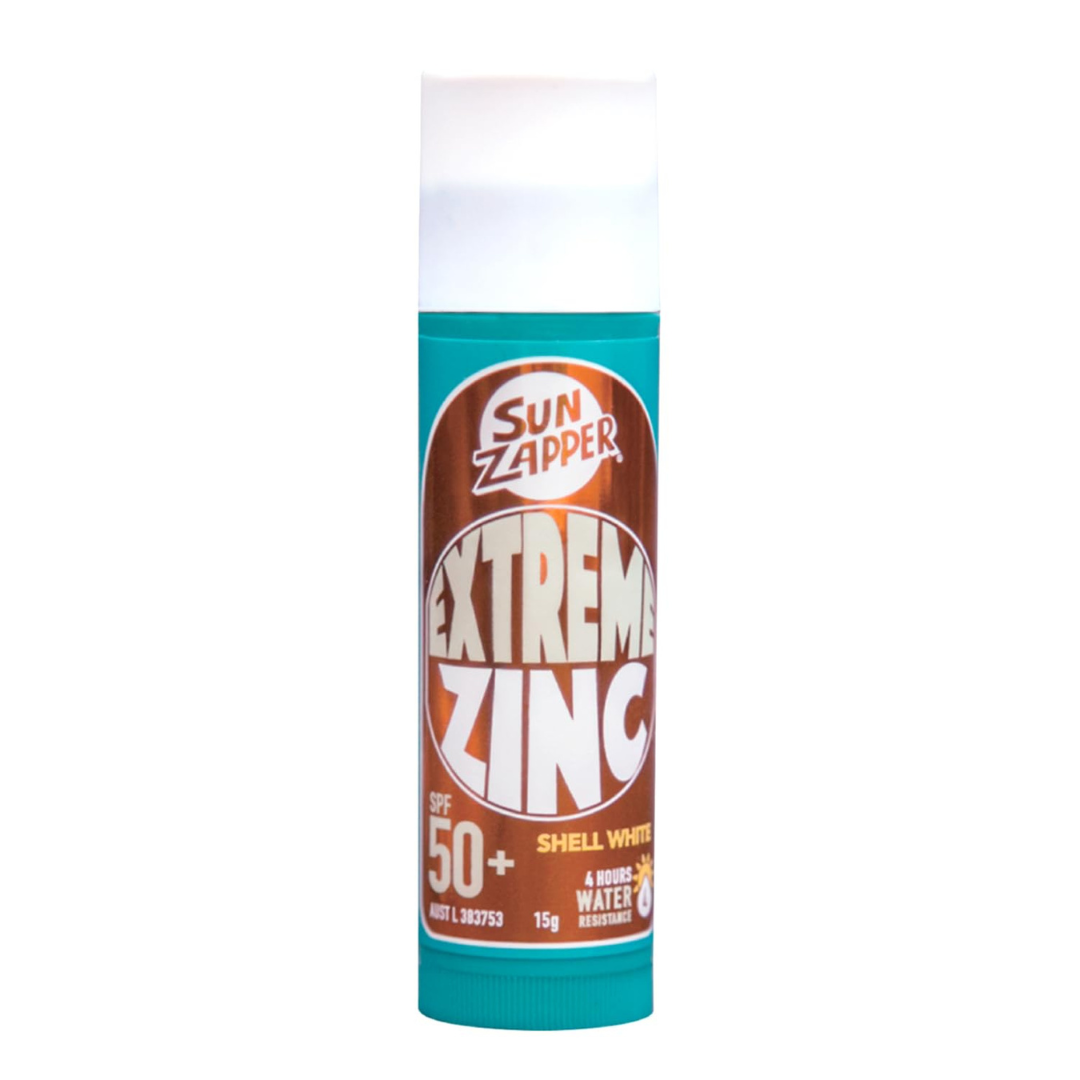 Sun Zapper Extreme Zinc Stick - Protector solar mineral de color blanco SPF50+ UVA/UVB