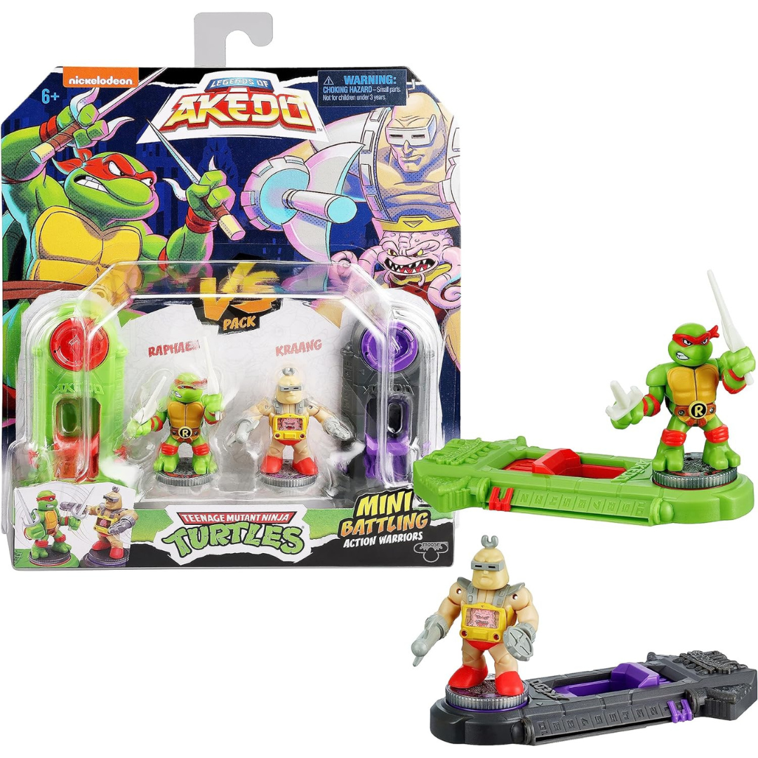 Legends of Akedo Teenage Mutant Ninja Turtles. Mini Battling Warriors Versus Pack Raphael Vs Krang