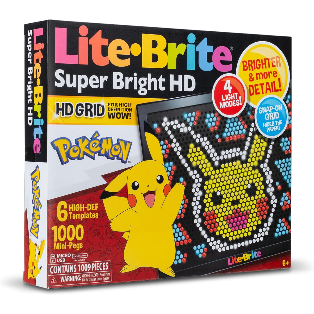 Lite Brite Super Bright HD, Edición Pokémon – Pantalla creativa retro iluminada