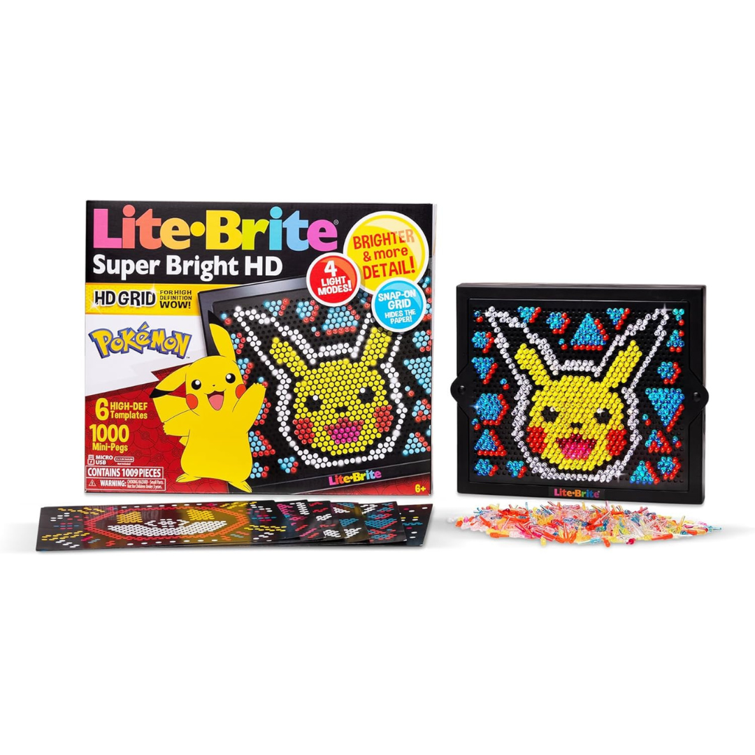 Lite Brite Super Bright HD, Edición Pokémon – Pantalla creativa retro iluminada