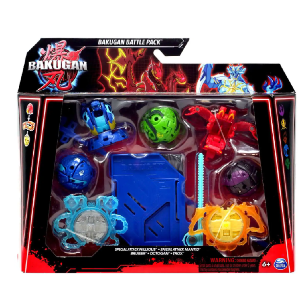 Bakugan Battle - Paquete de 5 unidades (Special Attack Nillious, Mantid, Bruiser, Octogan & Trox)