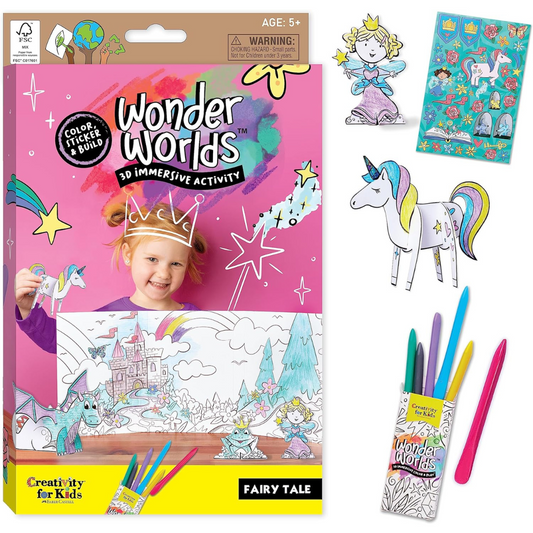Creativity for Kids Wonder Worlds - Kit de manualidades para colorear 3D Fairy Tale