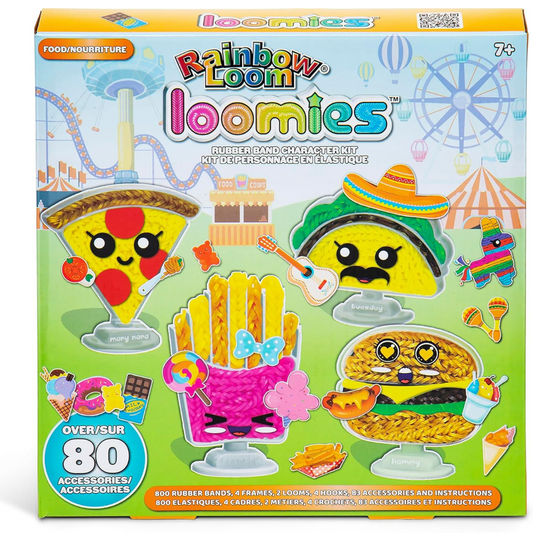 Rainbow Loom: Loomies - Figuras de comida – Kit de banda de goma de 4 personajes