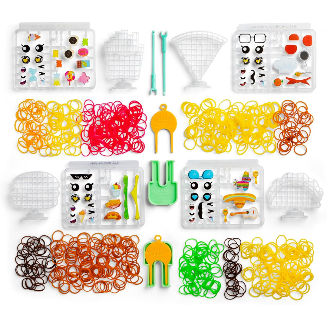 Rainbow Loom: Loomies - Figuras de comida – Kit de banda de goma de 4 personajes