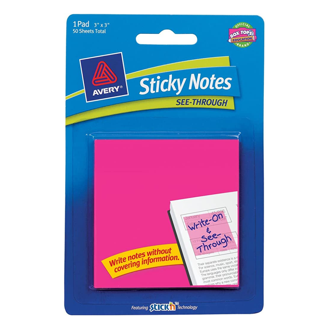 Avery Notas Adhesivas Transparente - Magenta